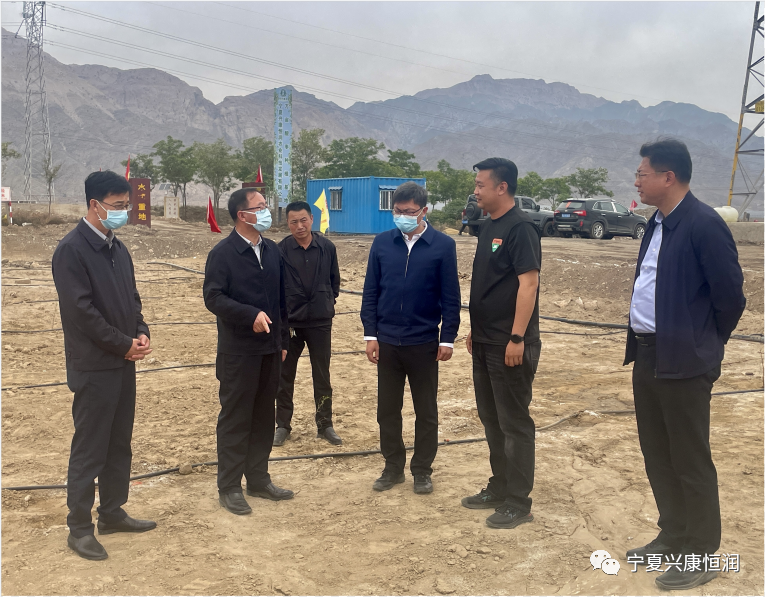 石嘴山市委書記王剛及市領(lǐng)導(dǎo)趙會勇、王宇翔蒞臨公司萬畝酸棗種植基地現(xiàn)場調(diào)研指導(dǎo)工作