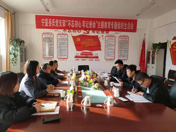 寧夏岳氏黨支部召開“不忘初心，牢記使命”主題教育專題組織生活會