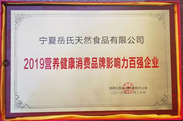 寧夏岳氏受邀參加中國營(yíng)養(yǎng)健康產(chǎn)業(yè)企業(yè)家年會(huì)并榮膺“百強(qiáng)企業(yè)”